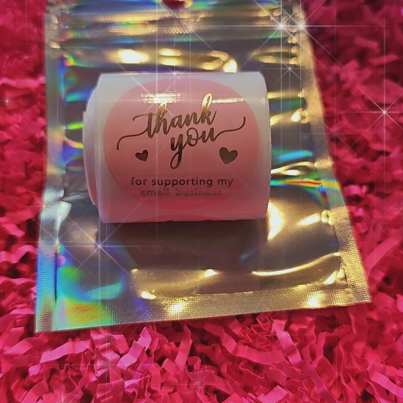 Other - 50pc-1.5in-Pink Thank You, Stickers